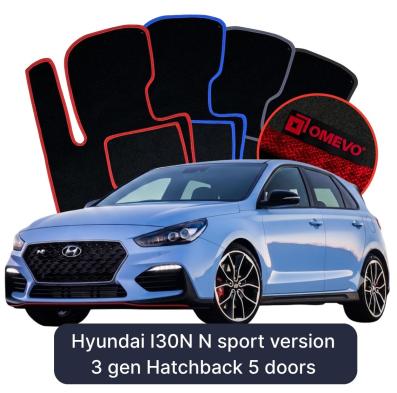 Velurové autokoberce OMEVO pro Hyundai I30N N sport version 3 gen Hatchback 5 dveří (2016-2025)