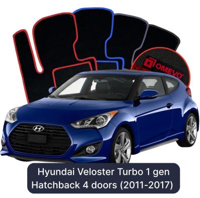 Velurové autokoberce OMEVO pro Hyundai Veloster Turbo 1 gen Hatchback 4 dveře (2011-2017)