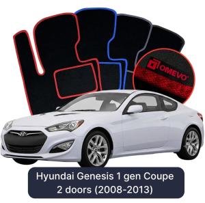 Velurové autokoberce OMEVO pro Hyundai Genesis 1 gen Kupé 2 dveře (2008-2013)