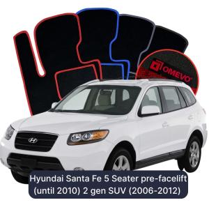 Velurové autokoberce OMEVO pro Hyundai Santa Fe před faceliftem (před rokem 2010) 5 místný 2 gen SUV (2006-2012)