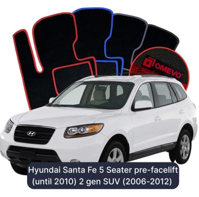 Velurové autokoberce OMEVO pro Hyundai Santa Fe před faceliftem (před rokem 2010) 5 místný 2 gen SUV (2006-2012)