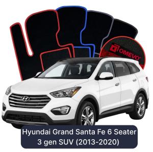 Velurové autokoberce OMEVO pro Hyundai Grand Santa Fe 6 místný 3 gen SUV (2013-2020)