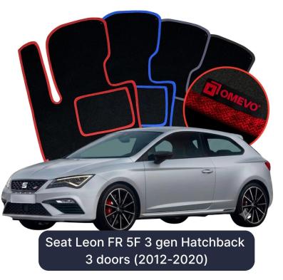 Velurové autokoberce OMEVO pro Seat Leon FR 5F 3 gen Hatchback 3 dveří (2012-2020)