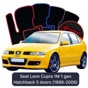 Velurové autokoberce OMEVO pro Seat Leon Cupra 1M 1 gen Hatchback 5 dveří (1998-2006)