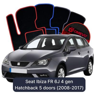 Velurové autokoberce OMEVO pro Seat Ibiza FR 6J 4 gen Hatchback 5 dveří (2008-2018)