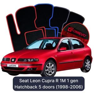 Velurové autokoberce OMEVO pro Seat Leon Cupra R 1M 1 gen Hatchback 5 dveří (1998-2006)