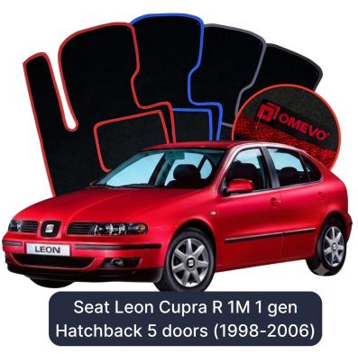 Velurové autokoberce OMEVO pro Seat Leon Cupra R 1M 1 gen Hatchback 5 dveří (1998-2006)