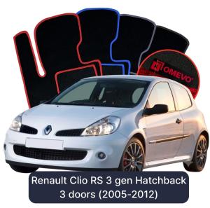 Velurové autokoberce OMEVO pro Renault Clio RS 3 gen Hatchback 3 dveře (2005-2012)