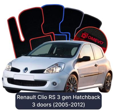 Velurové autokoberce OMEVO pro Renault Clio RS 3 gen Hatchback 3 dveře (2005-2012)