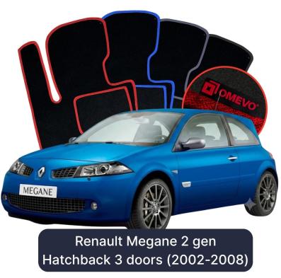 Velurové autokoberce OMEVO pro Renault Megane 2 gen Hatchback 3 dveře (2002-2008)