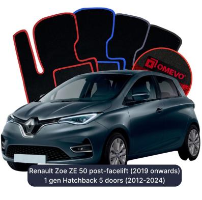 Velurové autokoberce OMEVO pro Renault Zoe 1 gen Hatchback 5 dveří (2012-2024)