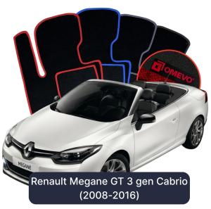 Velurové autokoberce OMEVO pro Renault Megane GT 3 gen Kabriolet (2008–2016)