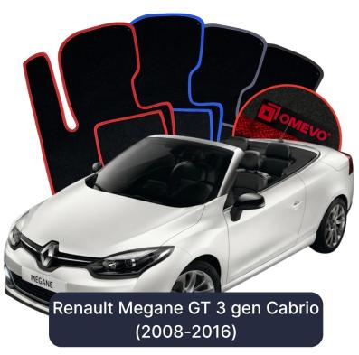 Velurové autokoberce OMEVO pro Renault Megane GT 3 gen Kabriolet (2008–2016)