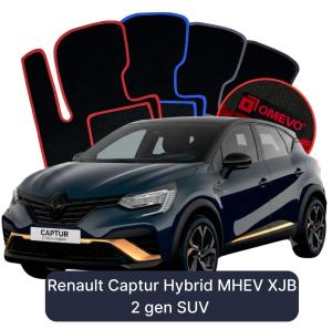 Velurové autokoberce OMEVO pro Renault Captur Hybridní MHEV XJB 2 gen SUV (2019-2026)