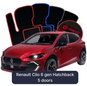 Velurové autokoberce OMEVO pro Renault Clio 6 gen Hatchback 5 dveří (2025-2026)
