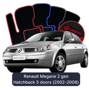 Velurové autokoberce OMEVO pro Renault Megane 2 gen Hatchback 5 dveří (2002-2008)