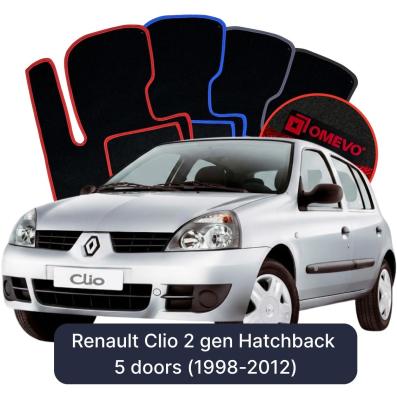 Velurové autokoberce OMEVO pro Renault Clio 2 gen Hatchback 5 dveří (1998-2012)