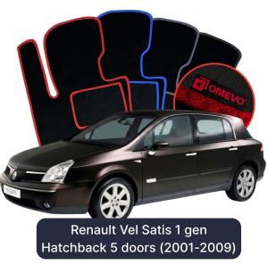 Velurové autokoberce OMEVO pro Renault Vel Satis 1 gen Hatchback 5-dveřový (2001–2009)