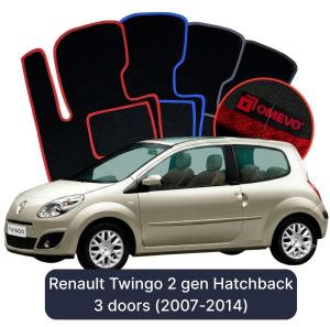 Velurové autokoberce OMEVO pro Renault Twingo 2 gen Hatchback (2007-2014)