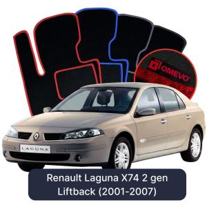 Velurové autokoberce OMEVO pro Renault Laguna X74 2 gen Liftback (2001-2007)