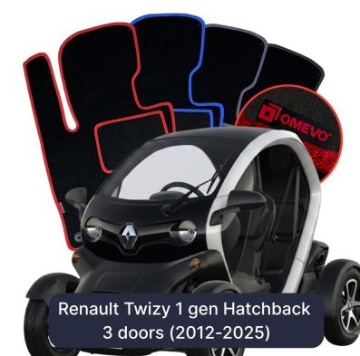 Velurové autokoberce OMEVO pro Renault Twizy 1 gen Hatchback 3 dveře (2012-2025)