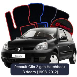 Velurové autokoberce OMEVO pro Renault Clio 2 gen Hatchback 3 dveře (1998-2012)