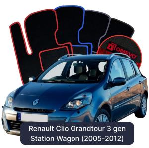 Velurové autokoberce OMEVO pro Renault Clio Grandtour 3 gen Kombi (2005-2012)
