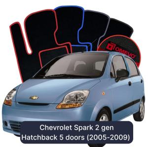 Velurové autokoberce OMEVO pro Chevrolet Spark 2 gen Hatchback 5 dveří (2005-2009)