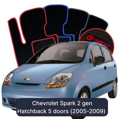 Velurové autokoberce OMEVO pro Chevrolet Spark 2 gen Hatchback 5 dveří (2005-2009)