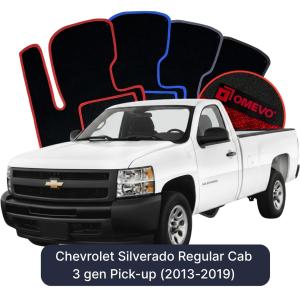 Velurové autokoberce OMEVO pro Chevrolet Silverado Regular Cab 3 gen Pick-up (2013-2019)