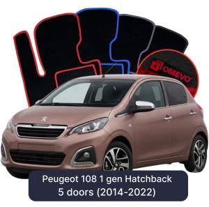 Velurové autokoberce OMEVO pro Peugeot 108 1 gen Hatchback 5 dveří (2014-2022)