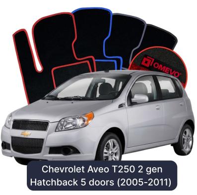 Velurové autokoberce OMEVO pro Chevrolet Aveo T250 2 gen Hatchback 5 dveří (2005-2011)