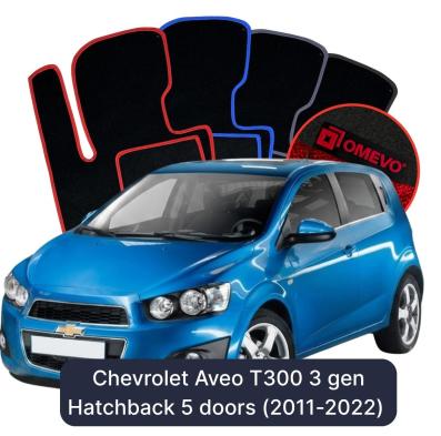Velurové autokoberce OMEVO pro Chevrolet Aveo T300 3 gen Hatchback 5 dveří (2011-2022)