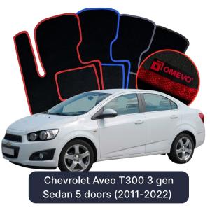 Velurové autokoberce OMEVO pro Chevrolet Aveo T300 3 gen Sedan 5 dveří (2011-2022)