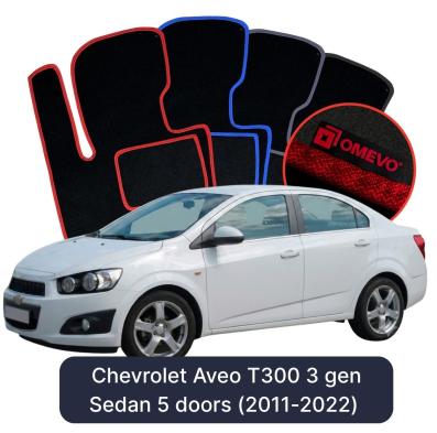 Velurové autokoberce OMEVO pro Chevrolet Aveo T300 3 gen Sedan 5 dveří (2011-2022)