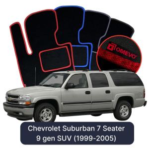 Velurové autokoberce OMEVO pro Chevrolet Suburban 7 místný 9 gen SUV (1999-2005)