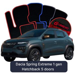 Velurové autokoberce OMEVO pro Dacia Spring Extreme 1 gen Hatchback 5 dveřový(2021-2025)