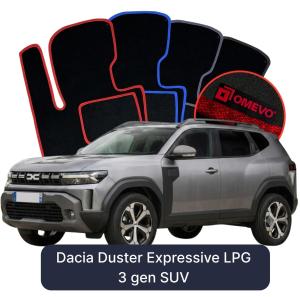 Velurové autokoberce OMEVO pro Dacia Duster Expressive LPG  3 gen SUV (2024-2025)