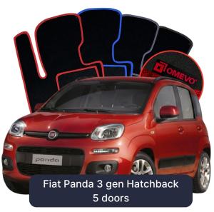 Velurové autokoberce OMEVO pro Fiat Panda 3 gen Hatchback 5 dveří (2011-2025)