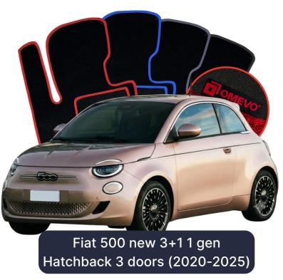 Velurové autokoberce OMEVO pro Fiat 500 new 3+1 1 gen Hatchback 3 dveře (2020-2025)