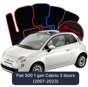 Velurové autokoberce OMEVO pro Fiat 500 1. generace Cabrio 3 dveře (2007-2023)