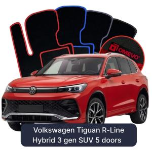 Velurové autokoberce OMEVO pro Volkswagen Tiguan R-Line Hybridní 3 gen SUV 5 dveří (2023-2026)