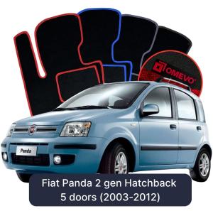 Velurové autokoberce OMEVO pro Fiat Panda 2 gen Hatchback 5 dveří (2003-2012)