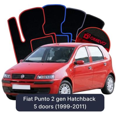 Velurové autokoberce OMEVO pro Fiat Punto 2 gen Hatchback 5 dveří (1999-2011)