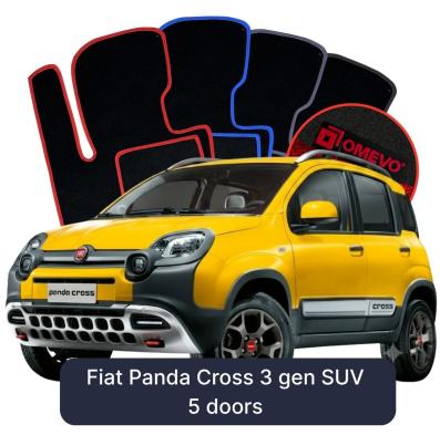 Velurové autokoberce OMEVO pro Fiat Panda Cross 3 gen SUV 5 dveří (2012-2025)