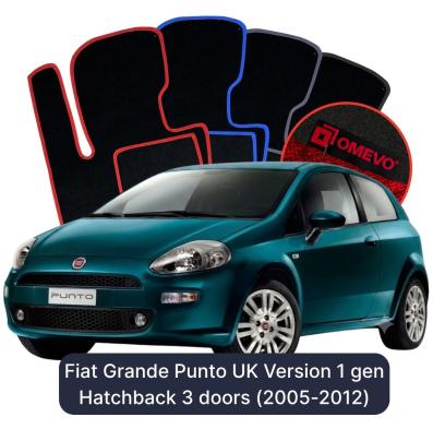 Velurové autokoberce OMEVO pro Fiat Grande Punto 1 gen Hatchback 3 dveře Verze pro UK (2005-2012)