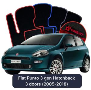 Velurové autokoberce OMEVO pro Fiat Punto 3 gen Hatchback 3 dveře (2005-2018)