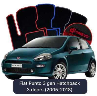 Velurové autokoberce OMEVO pro Fiat Punto 3 gen Hatchback 3 dveře (2005-2018)