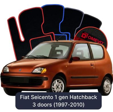 Velurové autokoberce OMEVO pro Fiat Seicento 1 gen Hatchback 3 dveře (1997-2010)