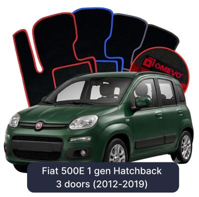 Velurové autokoberce OMEVO pro Fiat 500E 1 gen Hatchback 3 dveře (2012-2019)